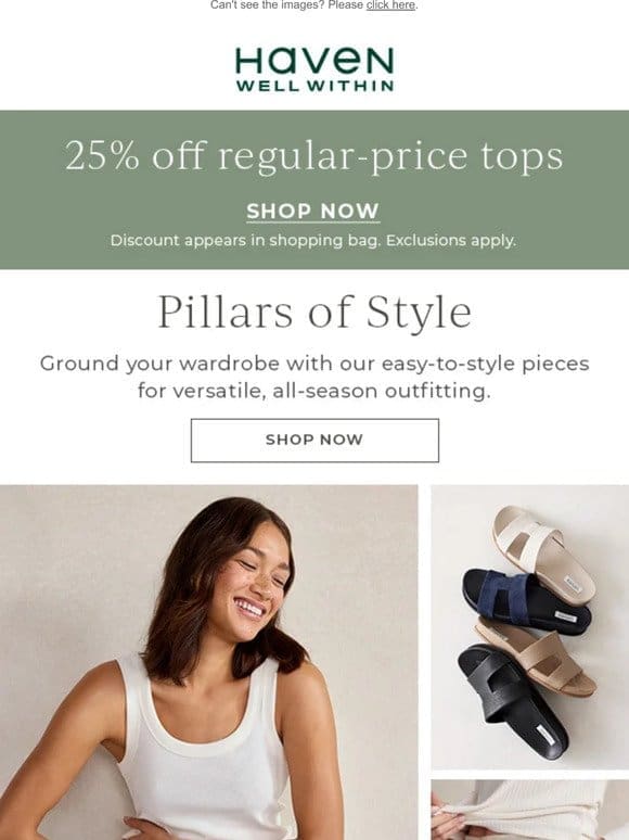 25% Off Regular-Price Tops + Spring Wardrobe Essentials