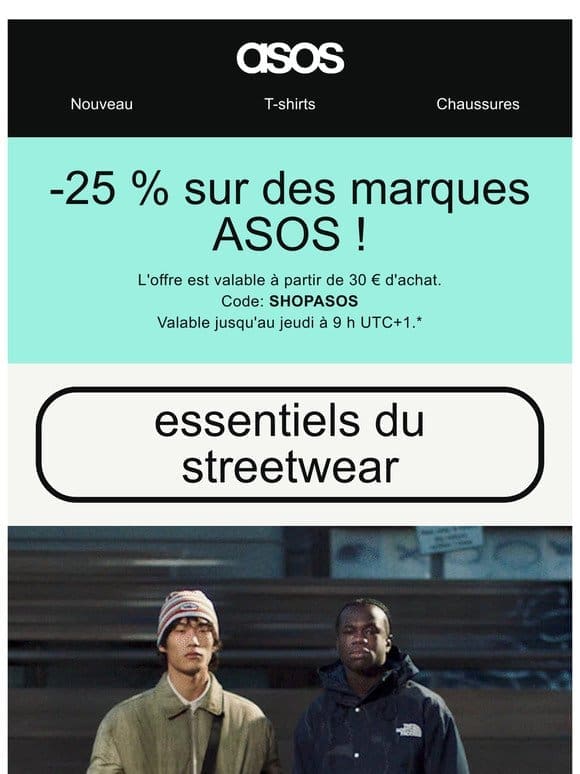 -25 % sur des marques ASOS