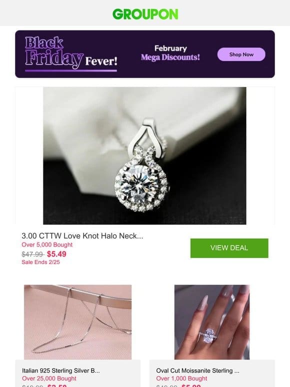 3.00 CTTW Love Knot Halo Necklace Made With Crystals From Swarovski and More