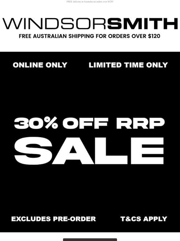 30% OFF ONLINE SALE STARTS NOW