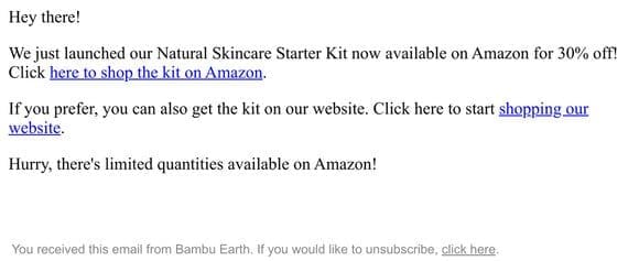 30% off our natural skincare starter kit on Amazon