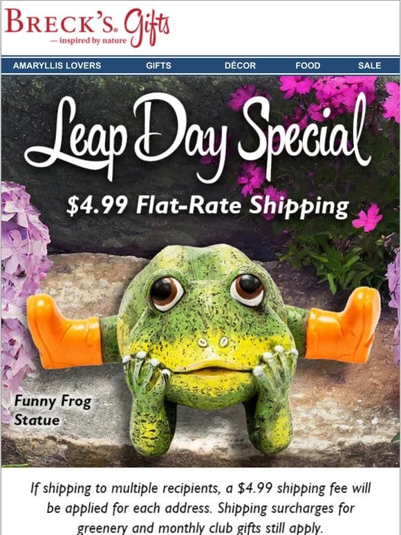 $4.99 Shipping for Leap Day!