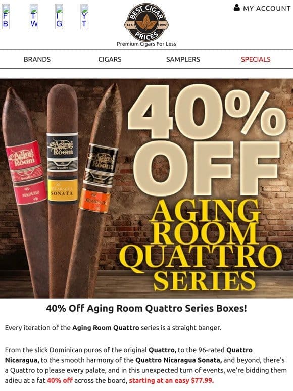 40% Off Aging Room Quattro Series Boxes