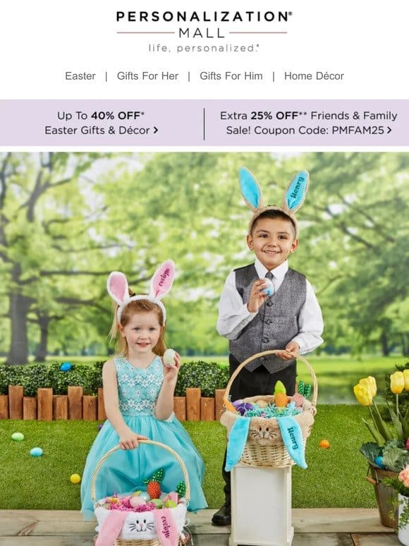 40% Off Personalized Easter Baskets & Gifts