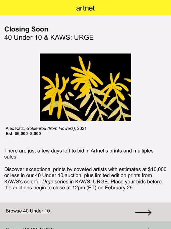 40 Under 10 & KAWS: URGE Are Closing Soon