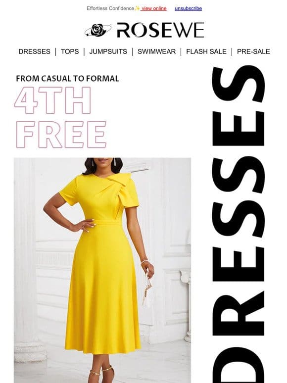 4TH FREE: Jump into style with NEW DRESSES!