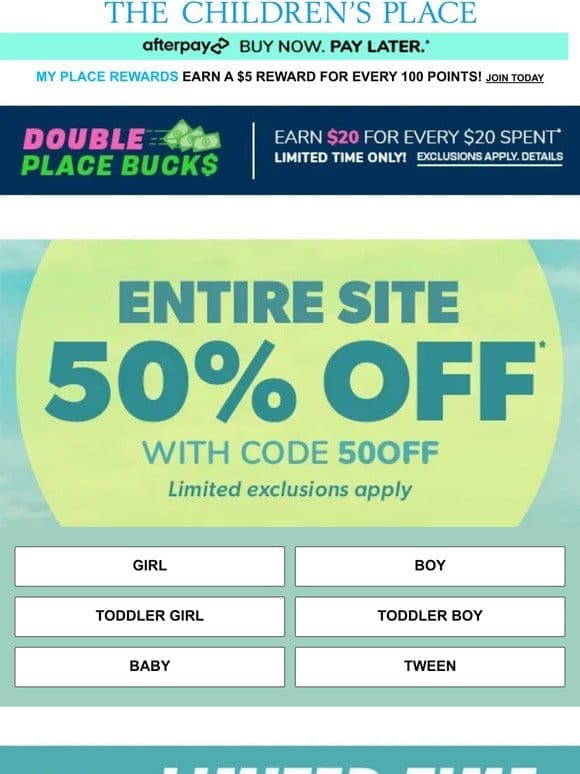 50% Off ENTIRE SITE! ZERO EXCLUSIONS! (Use code 50OFF)