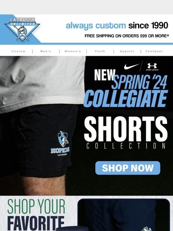 7″ Inseam College Shorts Are HERE!