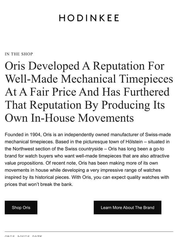 A Spotlight On Oris Watches