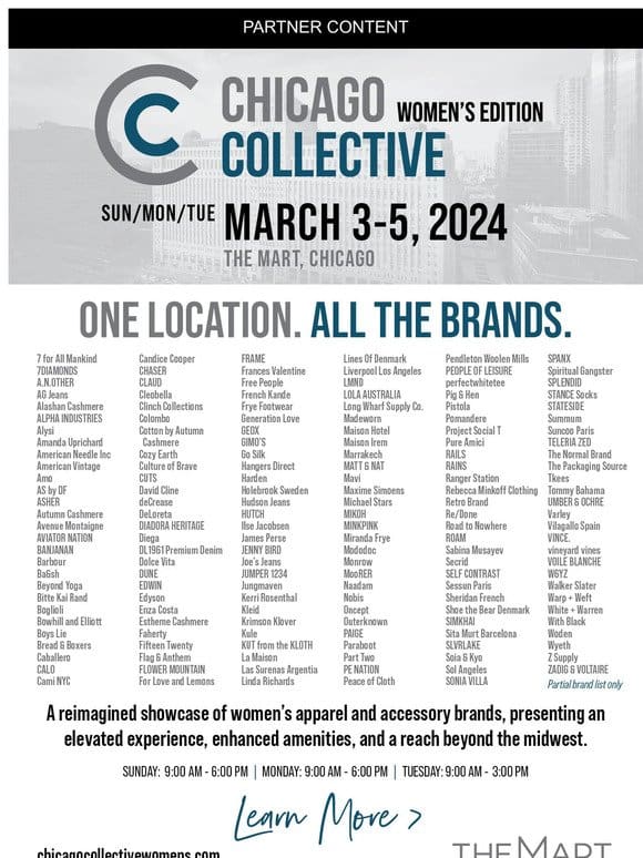 A reimagined showcase of brands at the Chicago Collective Women’s Edition