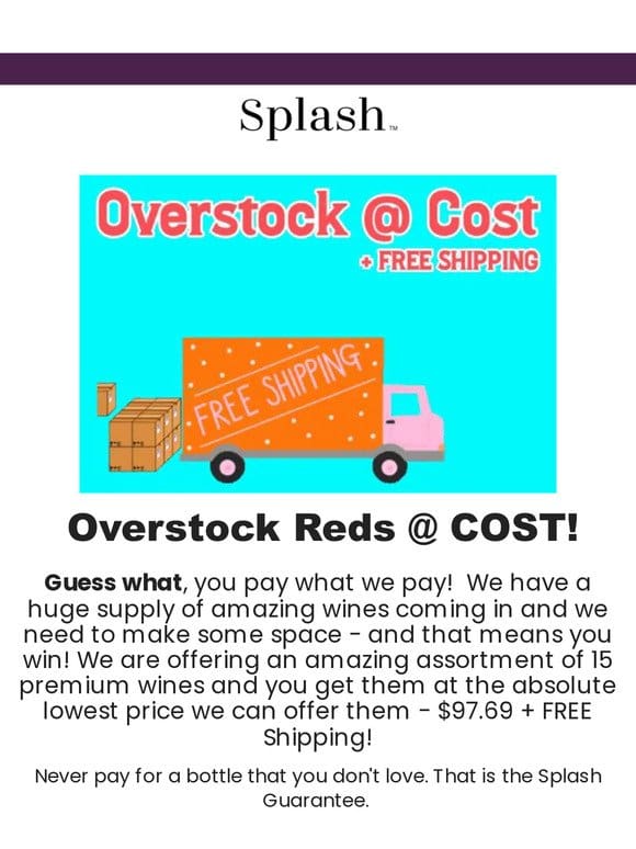 AT COST OVERSTOCK Red Wine 15-Pack!