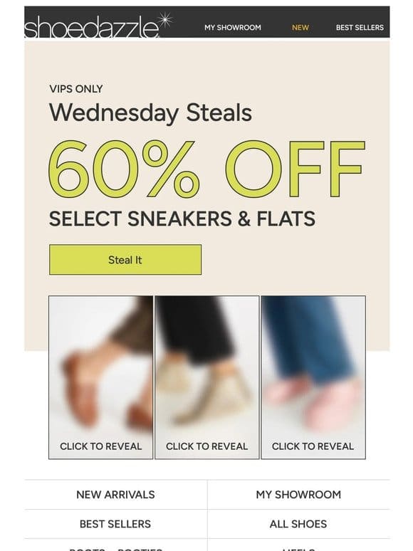 ATTN: 60% Off Sneakers & Flats Ends Tonight