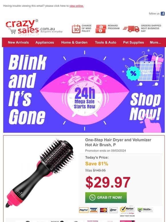 Achieve Perfect Hair Every Time: One-Step Hair Dryer and Volumizer Hot Air Brush， Now Just $29.97!