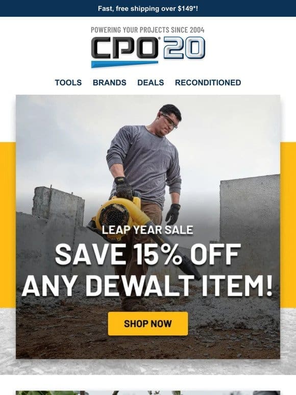 Act Fast! 15% Off Dewalt Tools – Ends Tonight!