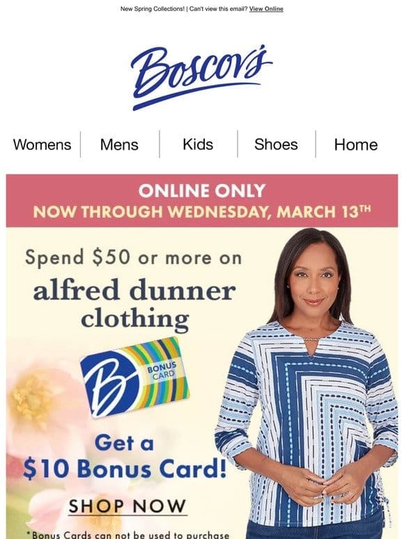 Alfred Dunner Bonus Card Event