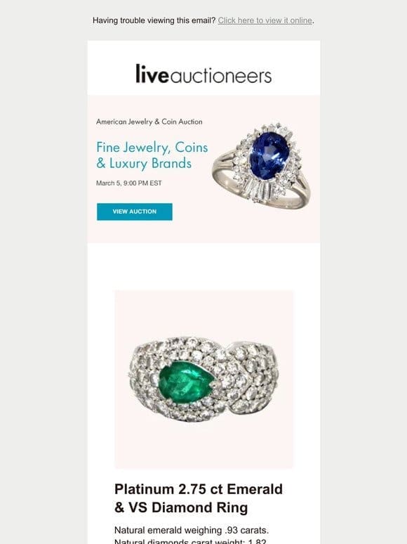 American Jewelry & Coin Auction | Fine Jewelry， Coins & Luxury Brands