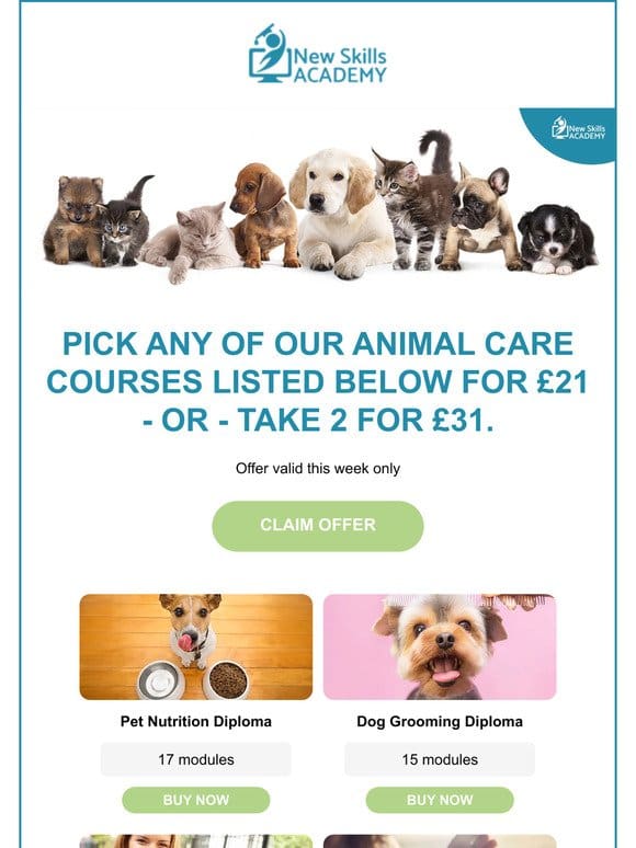 Animal Care Special: Treat your pet this week!