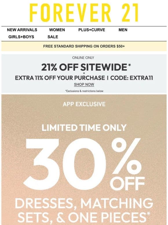 App Deal: 30% Off Dresses， Matching Sets & One Pieces