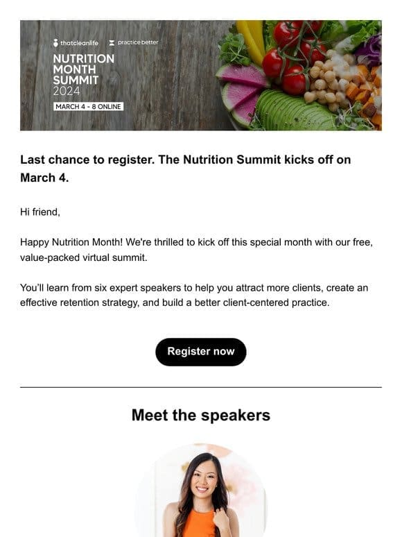 Are you ready for our value-packed Nutrition Summit?