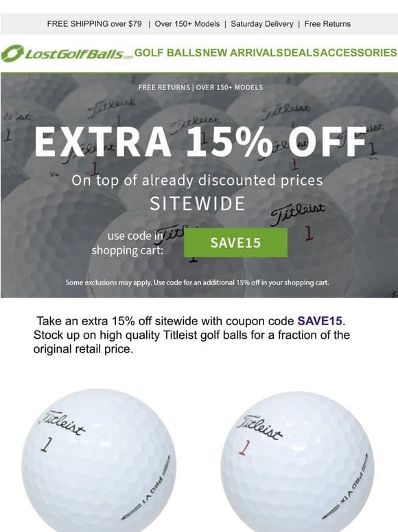 Arnold Palmer Extra 15% off Titleist Sale