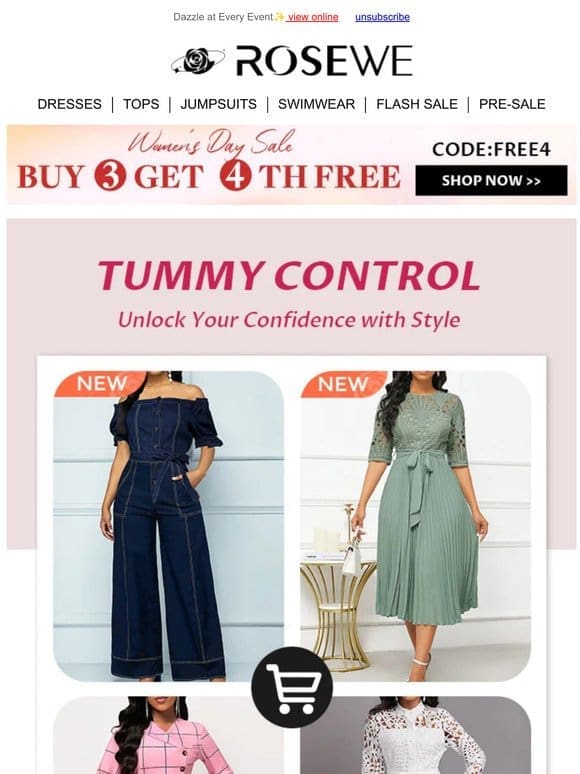 BELTED DESIGN: TUMMY CONTROL FASHION!