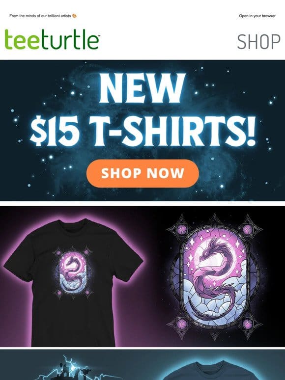 Breathtaking new $15 t-shirts!