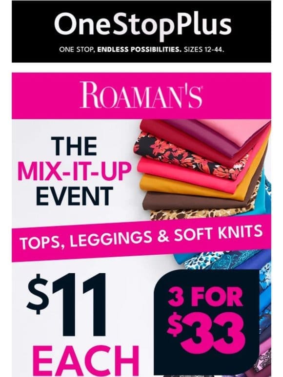 CONFIRMED: 3 Roaman’s items for $33