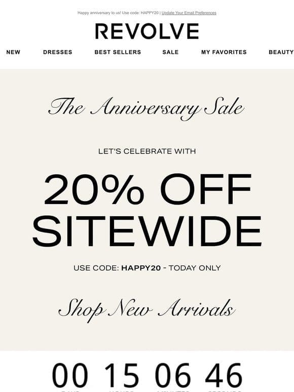 Cheers to 20% OFF SITEWIDE!