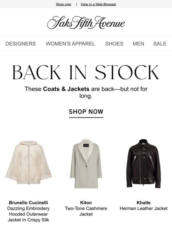 Coats & Jackets you’ll love are back in stock