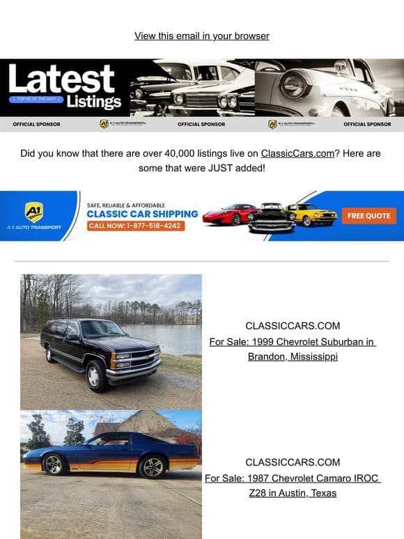 Coming in HOT on ClassicCars.com!