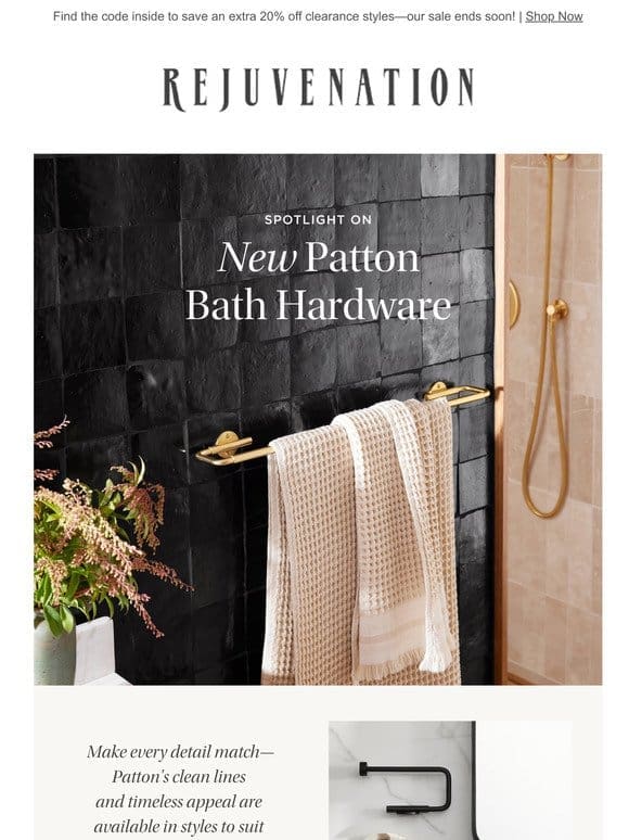 Complete your bathroom makeover with our bestselling bath hardware