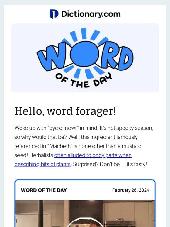 Could You Possibly Eat Today’s Word Of The Day?