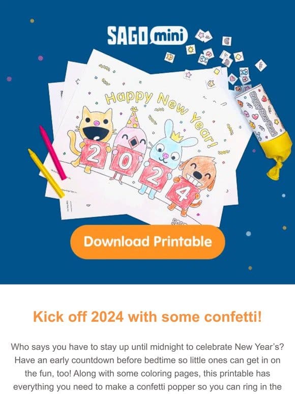 Countdown to 2024 with a confetti popper!