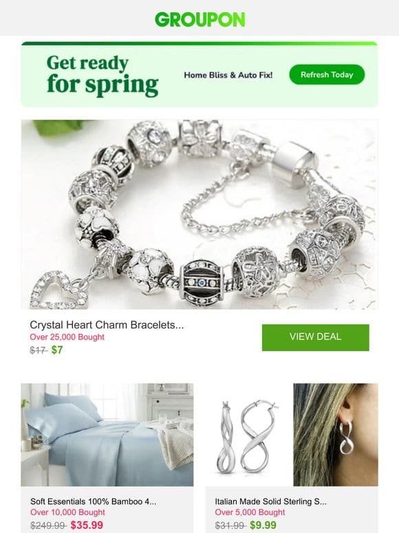 Crystal Heart Charm Bracelets Made With Crystals From Swarovski and More