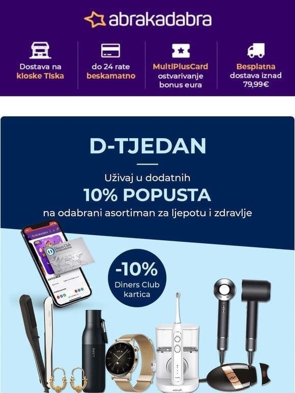 D-TJEDAN: -10% na ljepotu i zdravlje uz Diners Club karticu  ️