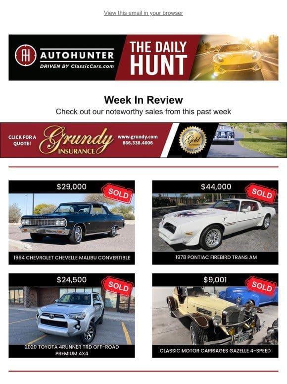 Daily Hunt: What sold and what to watch!