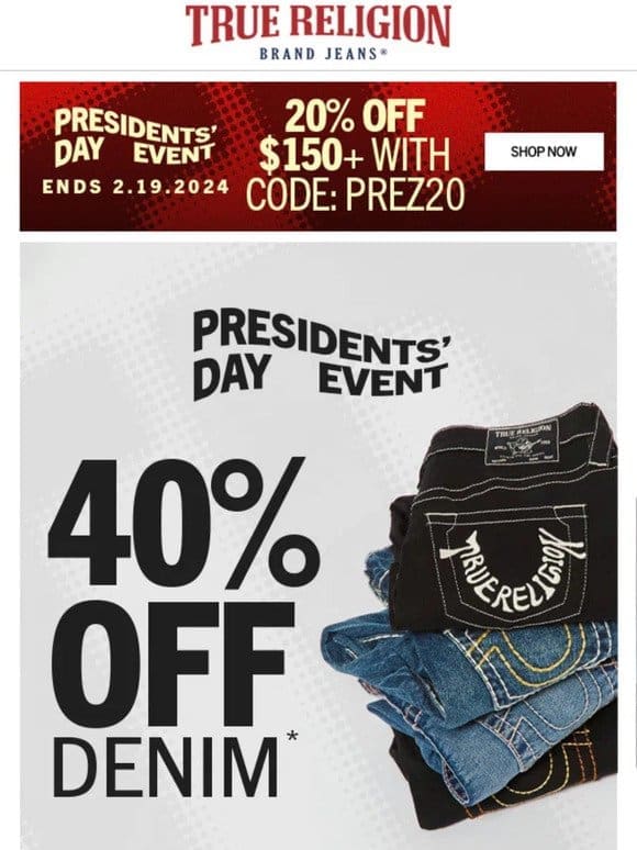 Denim deals @ 40% OFF  ️