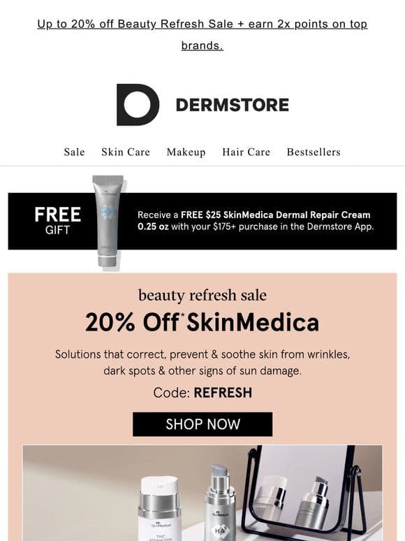 Did you miss this? 20% off SkinMedica — Beauty Refresh Sale