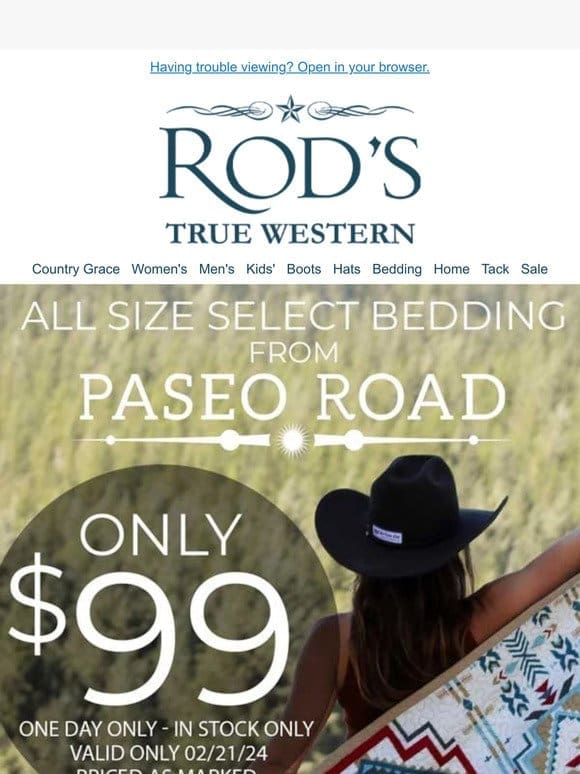 ENDS TONIGHT: $99 All Sizes Select Paseo Road Bedding!