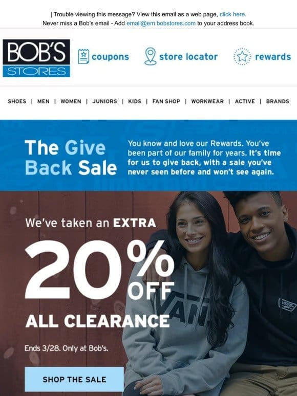 EXTRA 20% OFF Already Up to 80% OFF Clearance