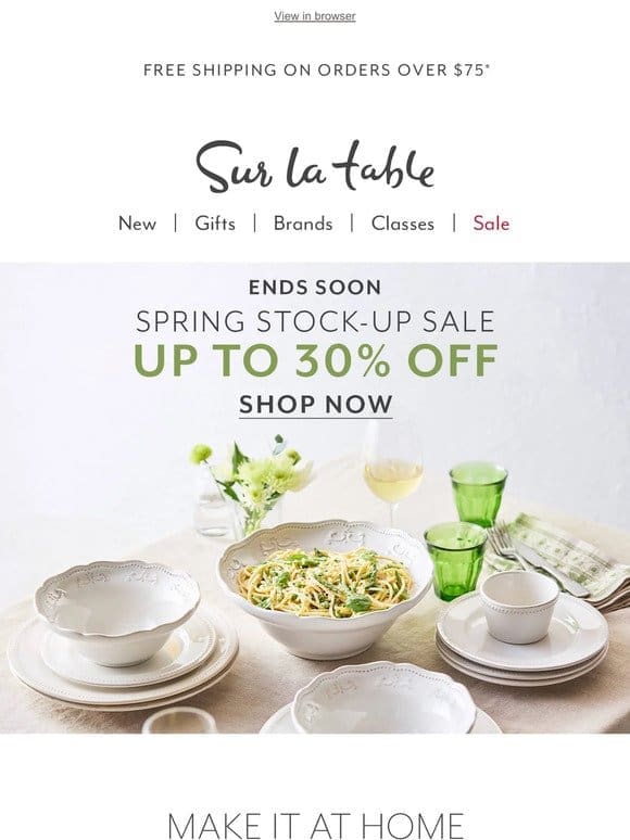Elevate your spring soirées—now with 20% off.