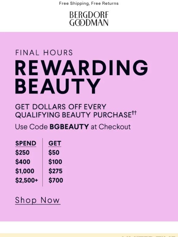 Ends Today – Rewarding Beauty