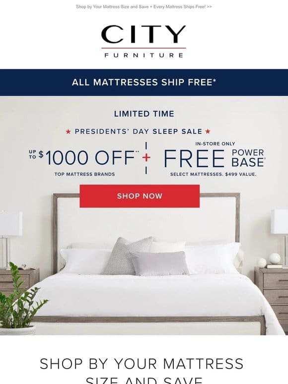 Ends Tomorrow → Top Mattress Brands up to $1000 OFF