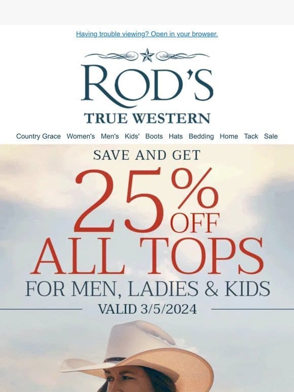 Ends Tonight!: 25% OFF All Tops for the Family!