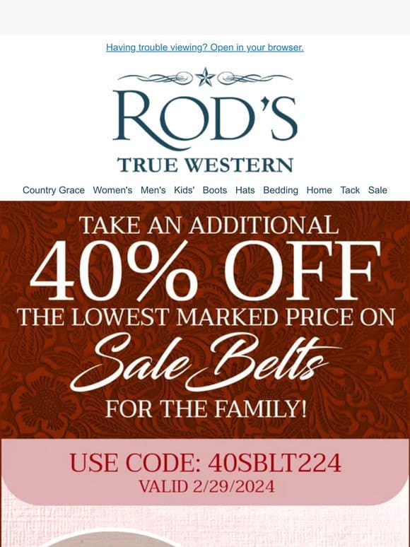 Ends Tonight-Take an Additional 40% off Sale Belts for the Family!