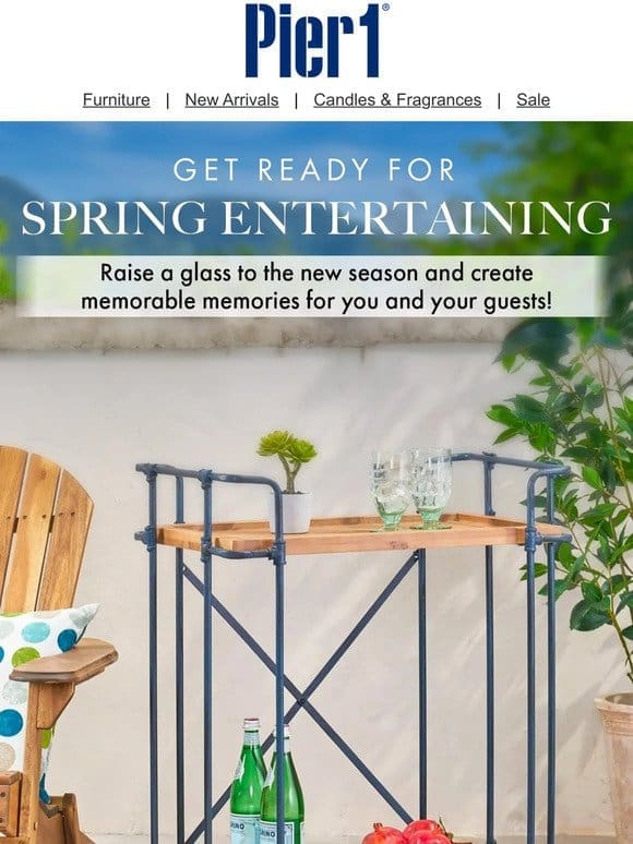 Enjoy Up to 60% Off Selected Categories!   Get Ready for Spring Entertaining.