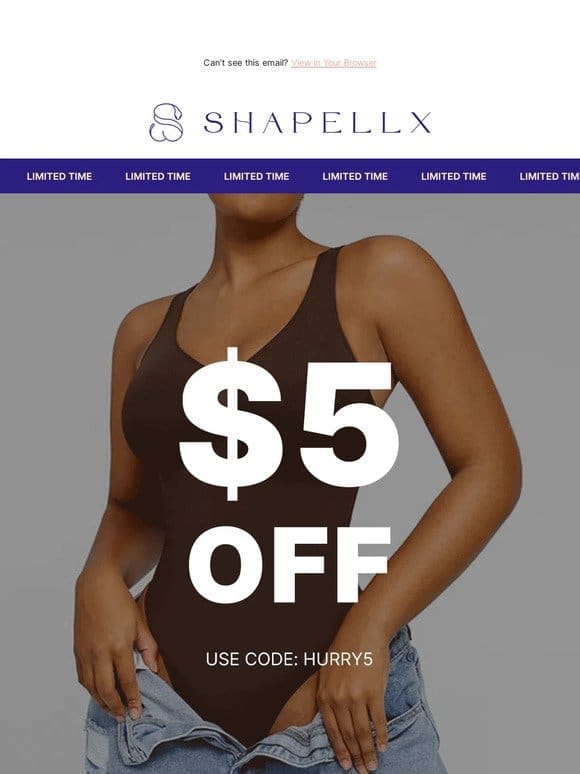Exclusive $5 off on New Arrivals!