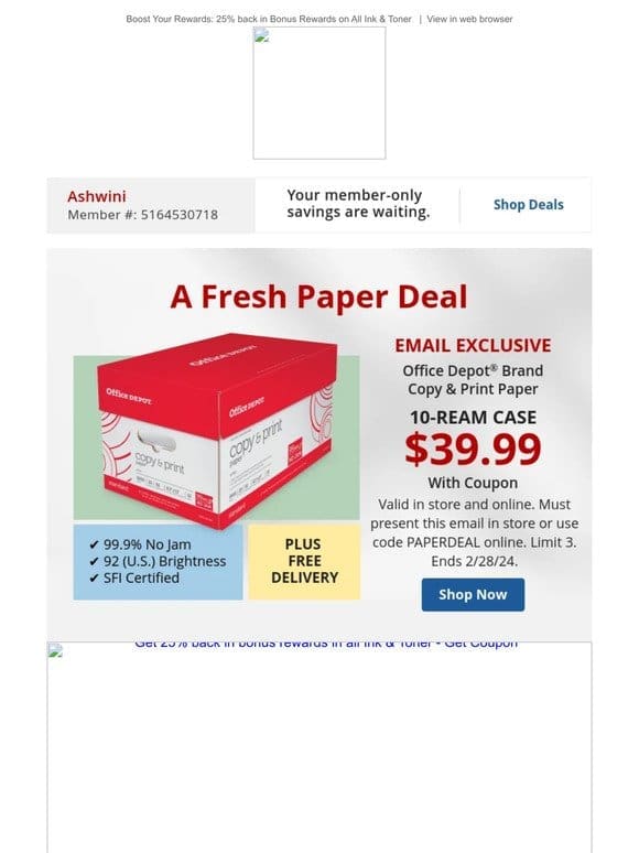 Exclusive Deal Alert: $39.99 10 Ream Paper Case with coupon + Free Delivery