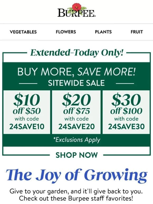 Extended! Buy more， save more