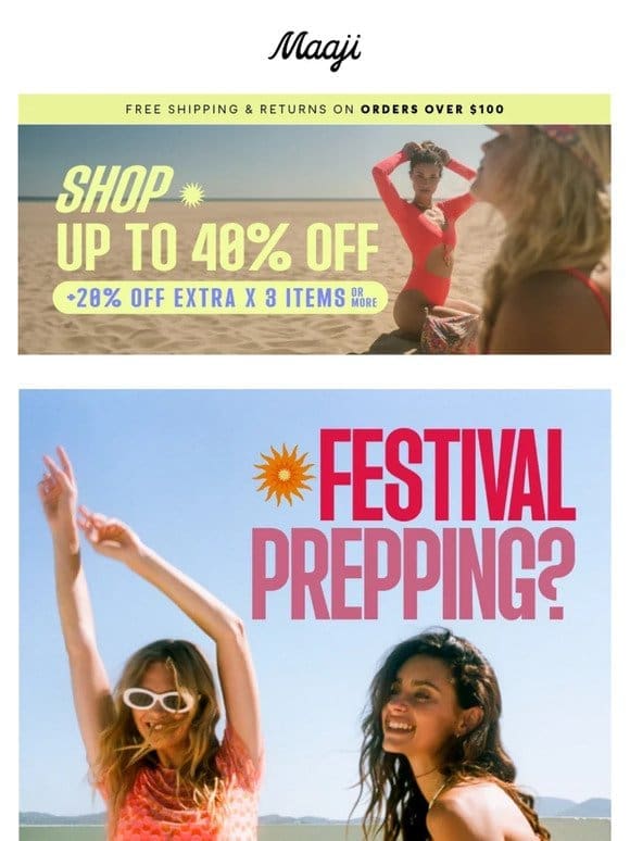 Extra 20% Off + Festival Inspo HERE!